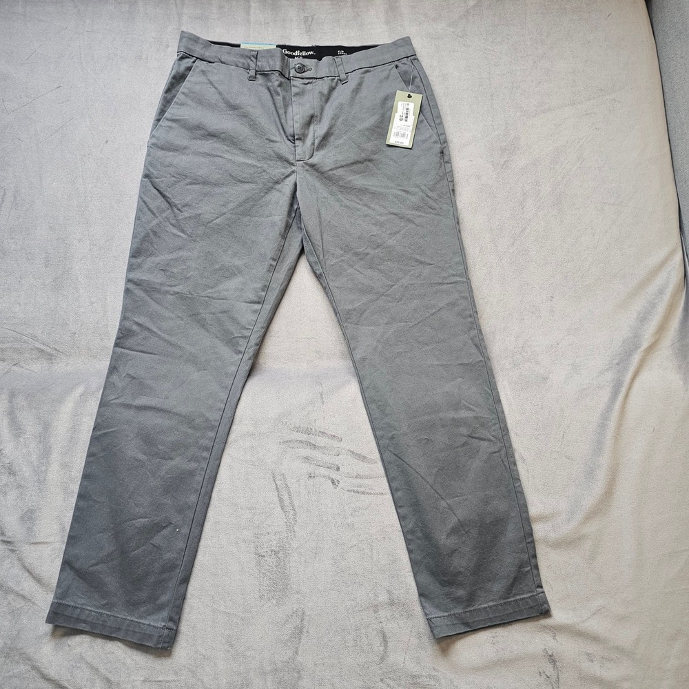 Goodfellow & Co Mens Comfort Wear‎ Chino Pants Gray Stretch 33x30 NWT - Picture 2 of 7